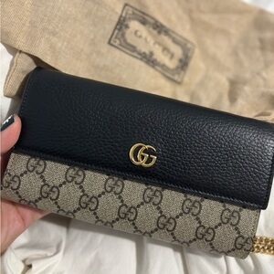 Gucci Black and Brown GG Wallet